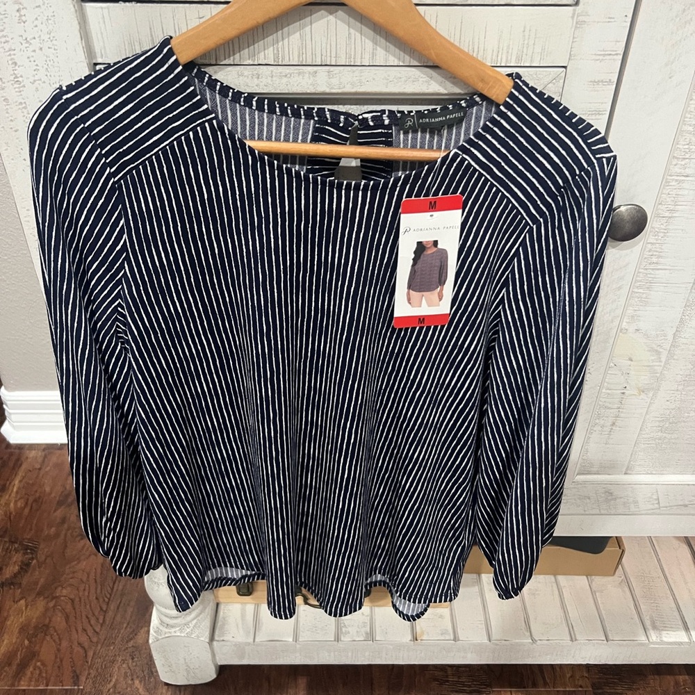 Adrianna Papell stripped women’s blouse (NWT!!)